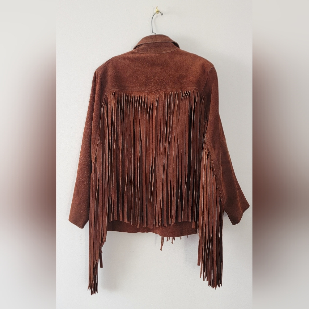 Brown Suede Fringe Jacket - Picture 2 of 6